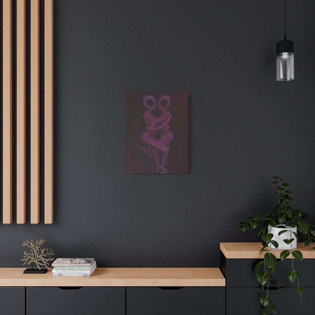 The Lovers Red Stretched Canvas Print
