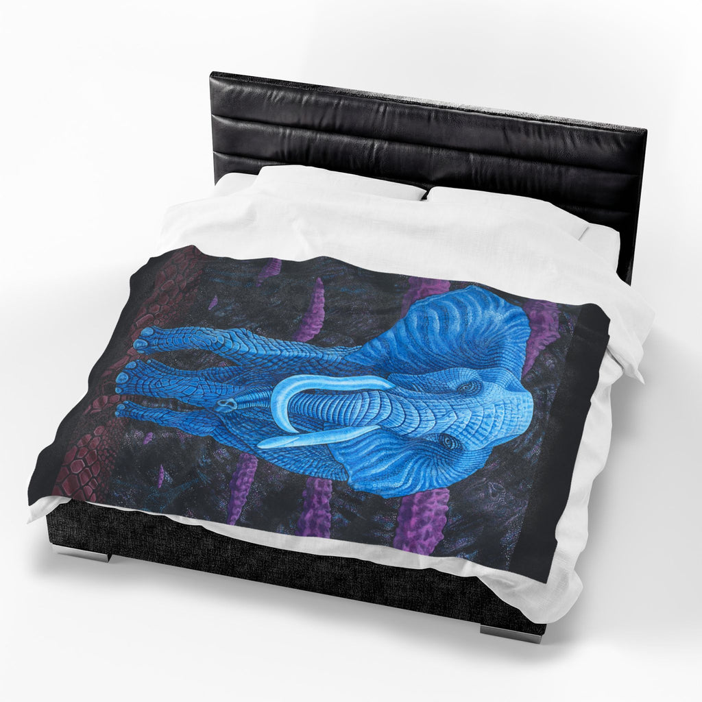Safari Midnight Visitor Velveteen Plush Blanket
