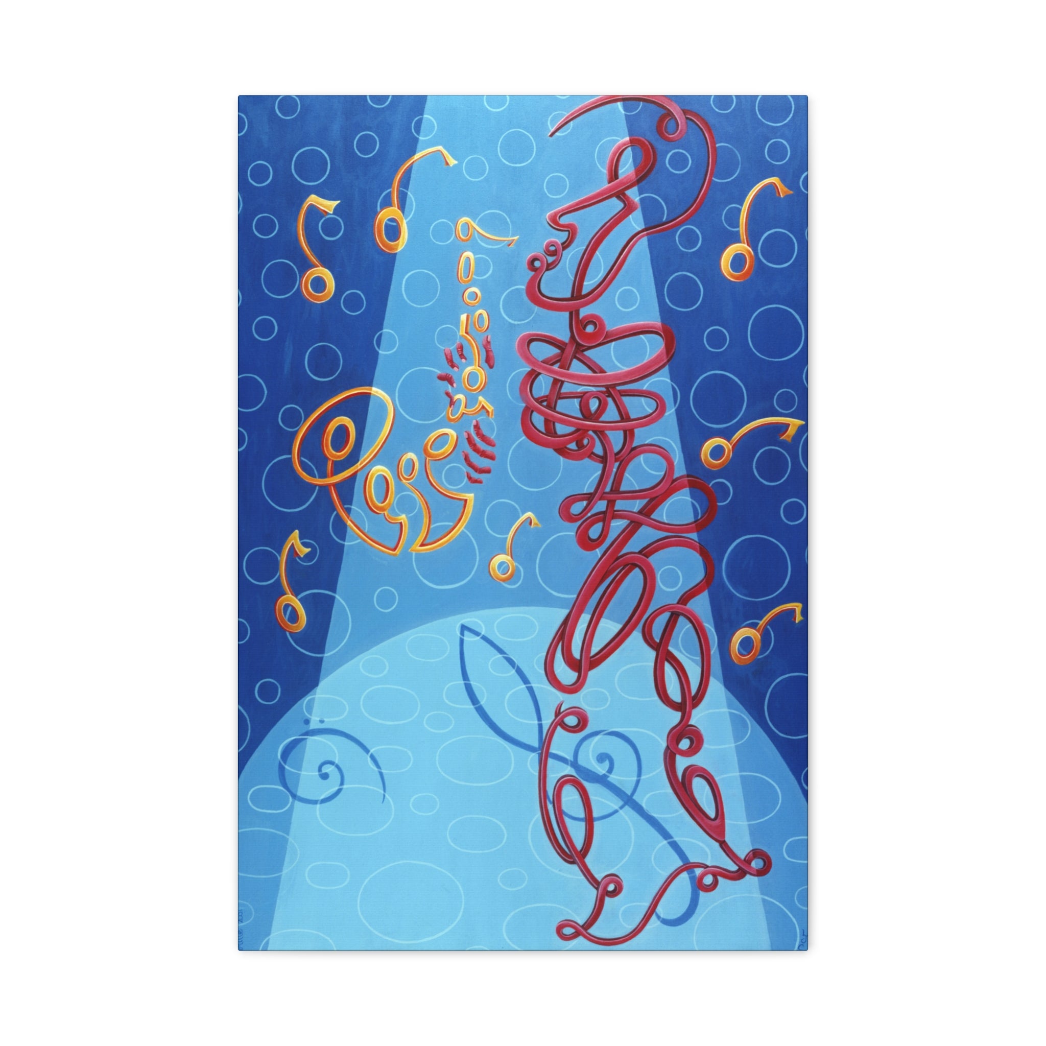 Sax Man Stretched Canvas Print