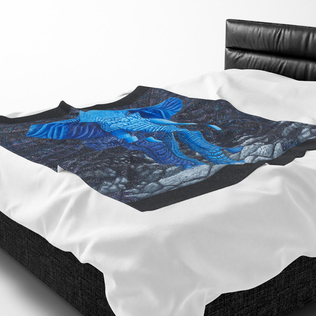 Elephant Transcending Earth Velveteen Plush Blanket — Elephant God Design