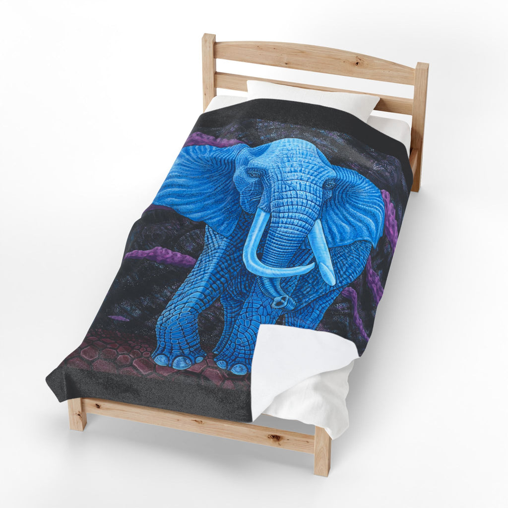 Safari Midnight Visitor Velveteen Plush Blanket