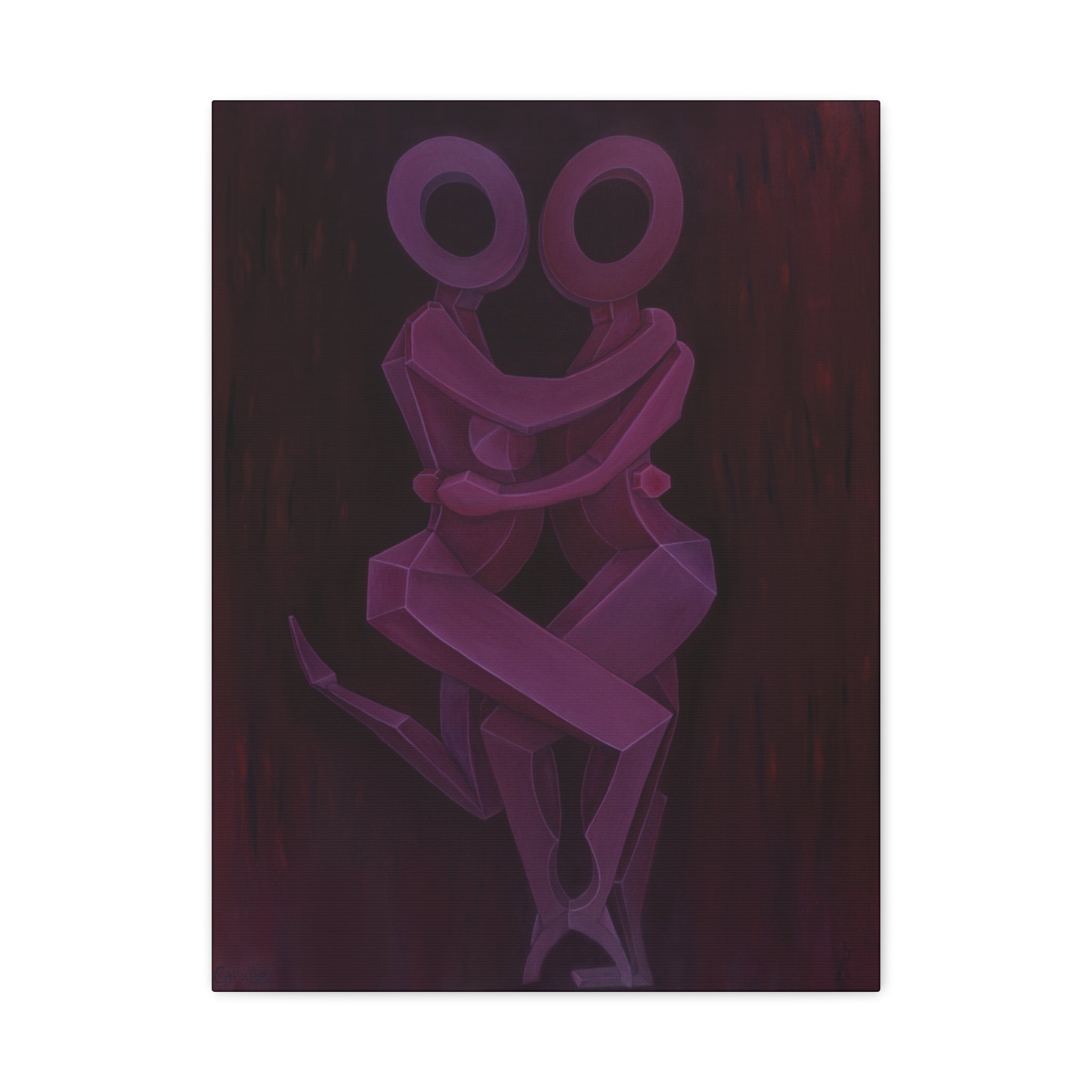 2. The Lovers Red. Stretched Canvas Print