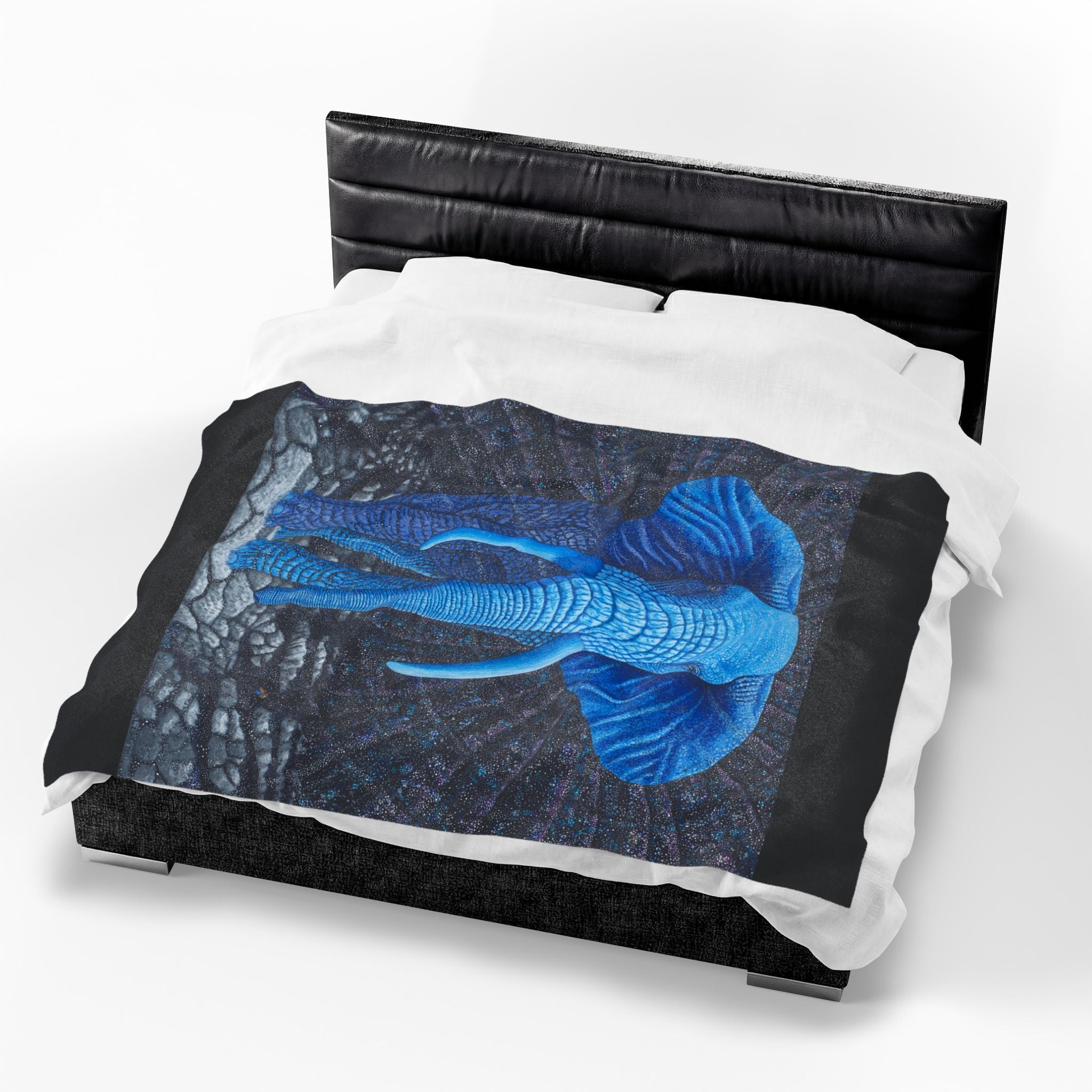Elephant Transcending Earth Velveteen Plush Blanket — Elephant God Design