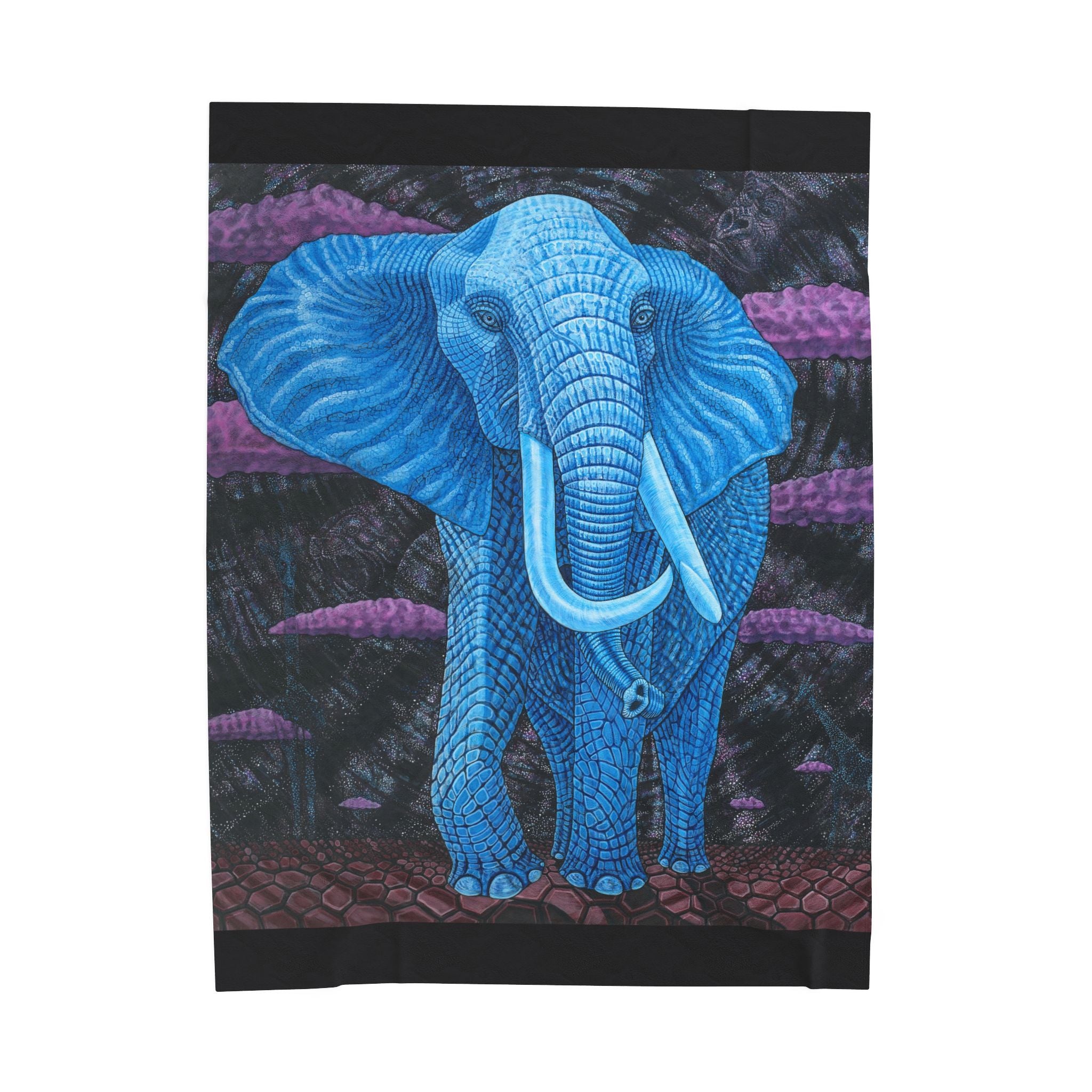 Safari Midnight Visitor Velveteen Plush Blanket