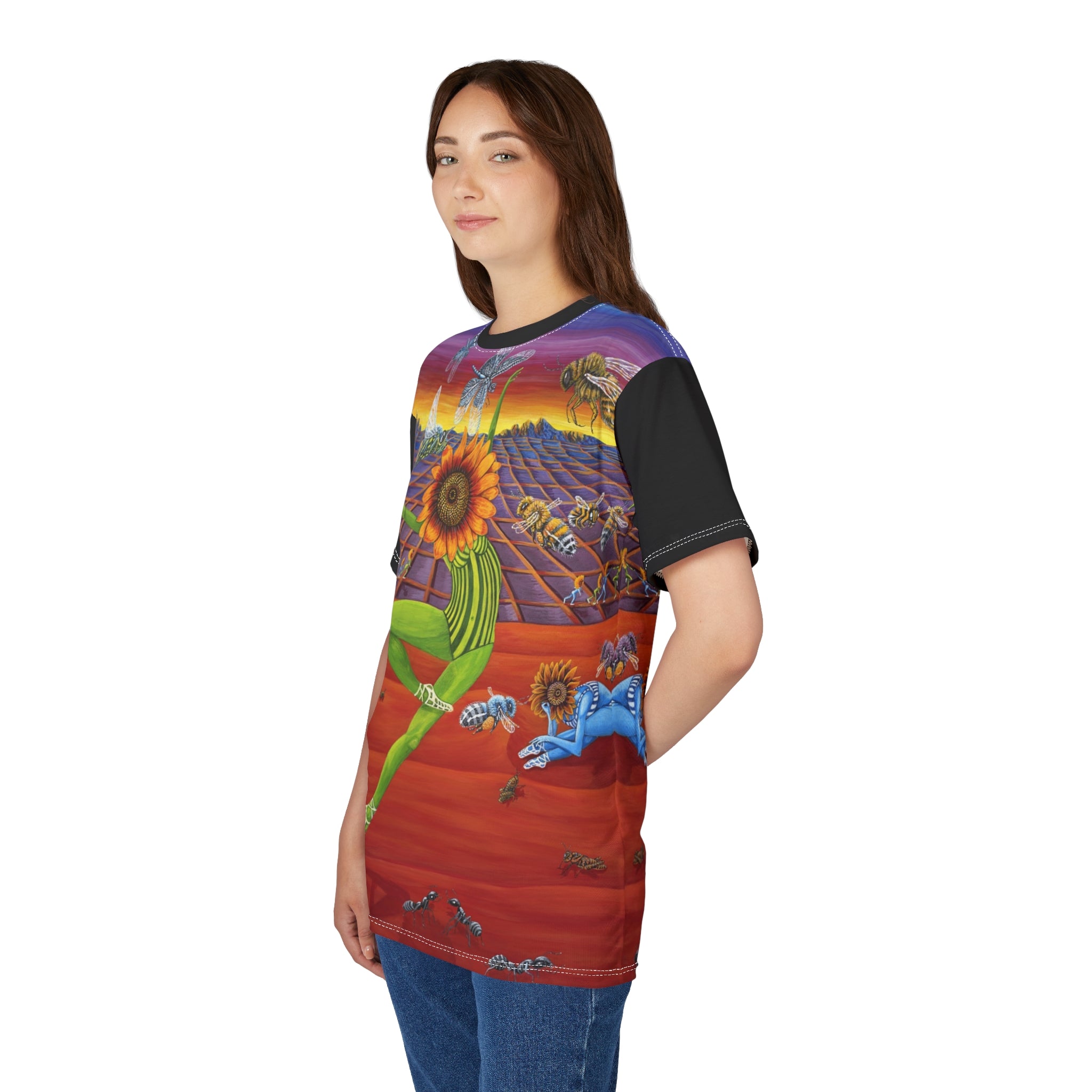 Honey and The Bees All-Over T-Shirt — Spring Floral AOP Tee