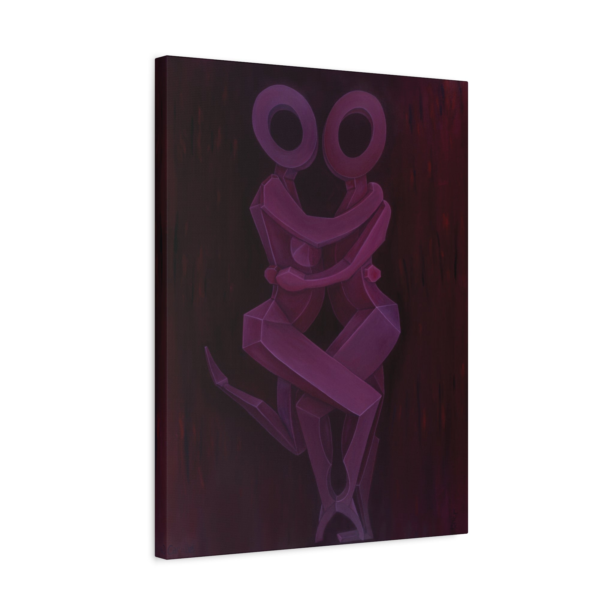 The Lovers Red Stretched Canvas Print