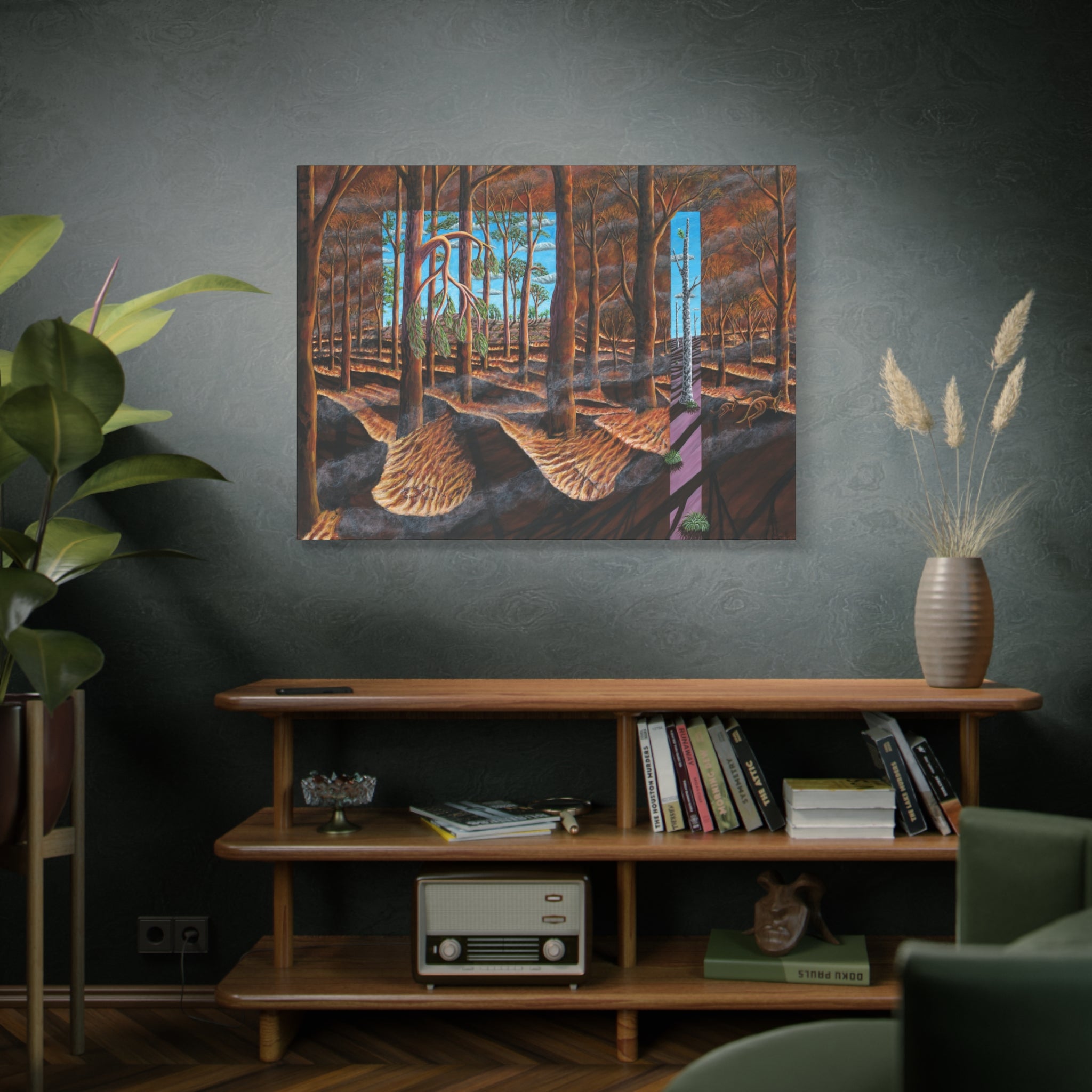 "Before, During, and After the Fire" Stretched Canvas Print