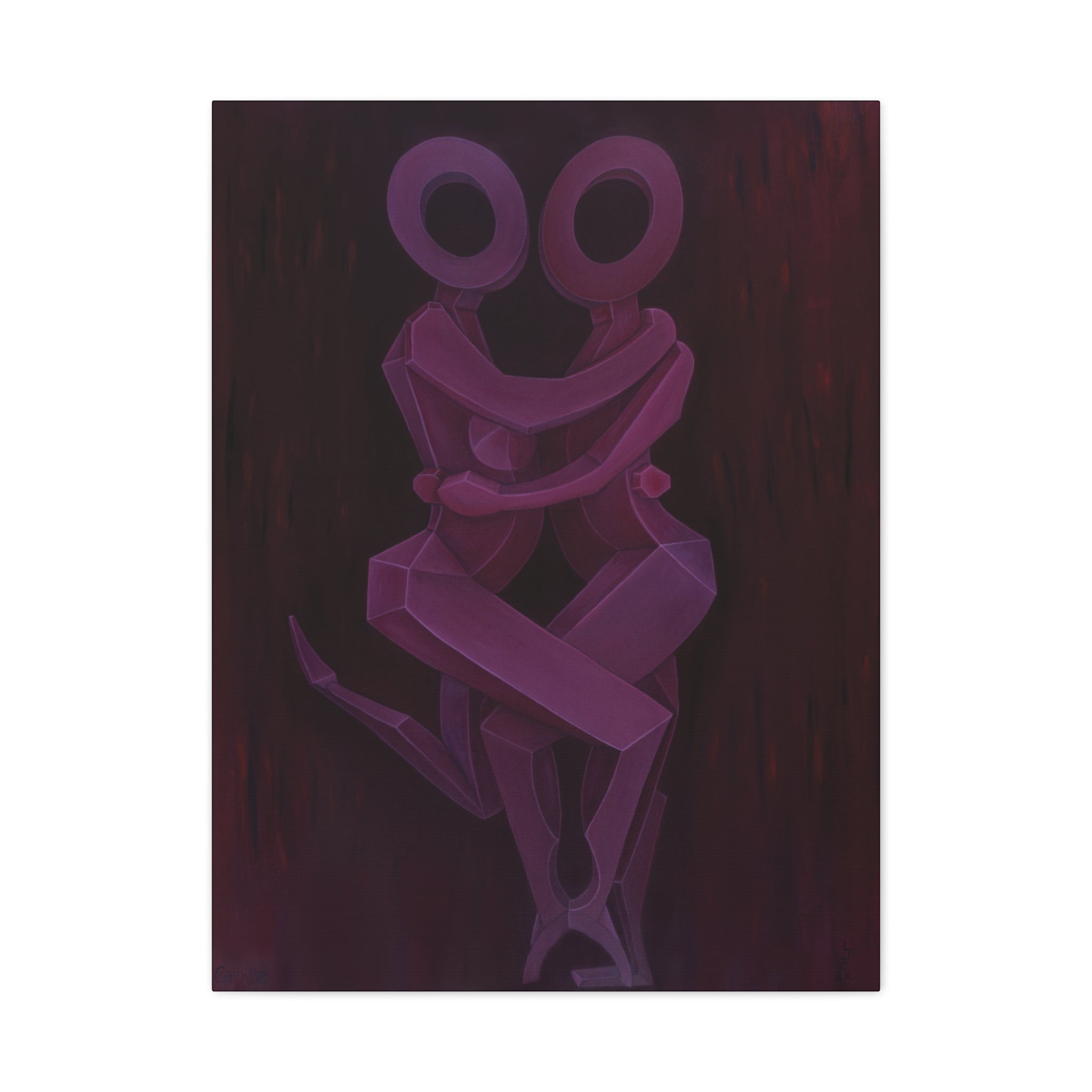 2. The Lovers Red. Stretched Canvas Print