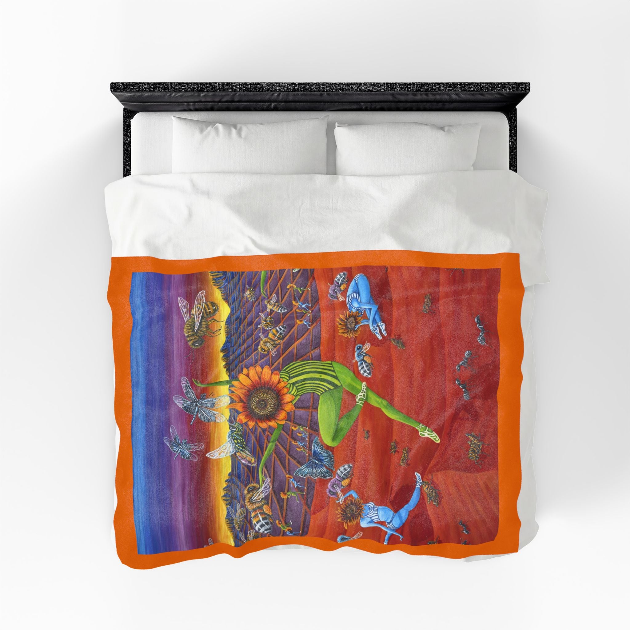 Honey and The Bees  Plush Blanket, Rafiki Art Throw