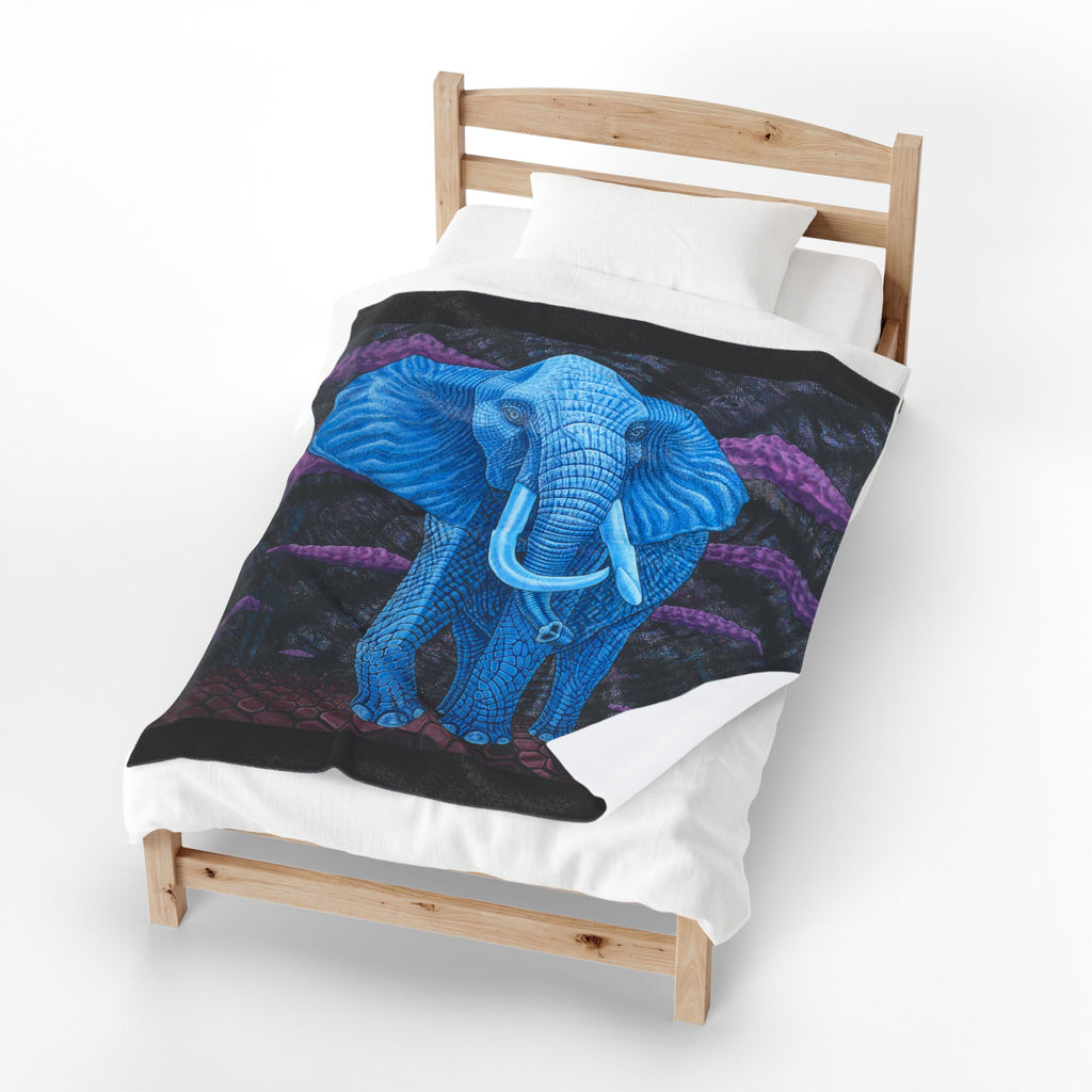 Safari Midnight Visitor Velveteen Plush Blanket