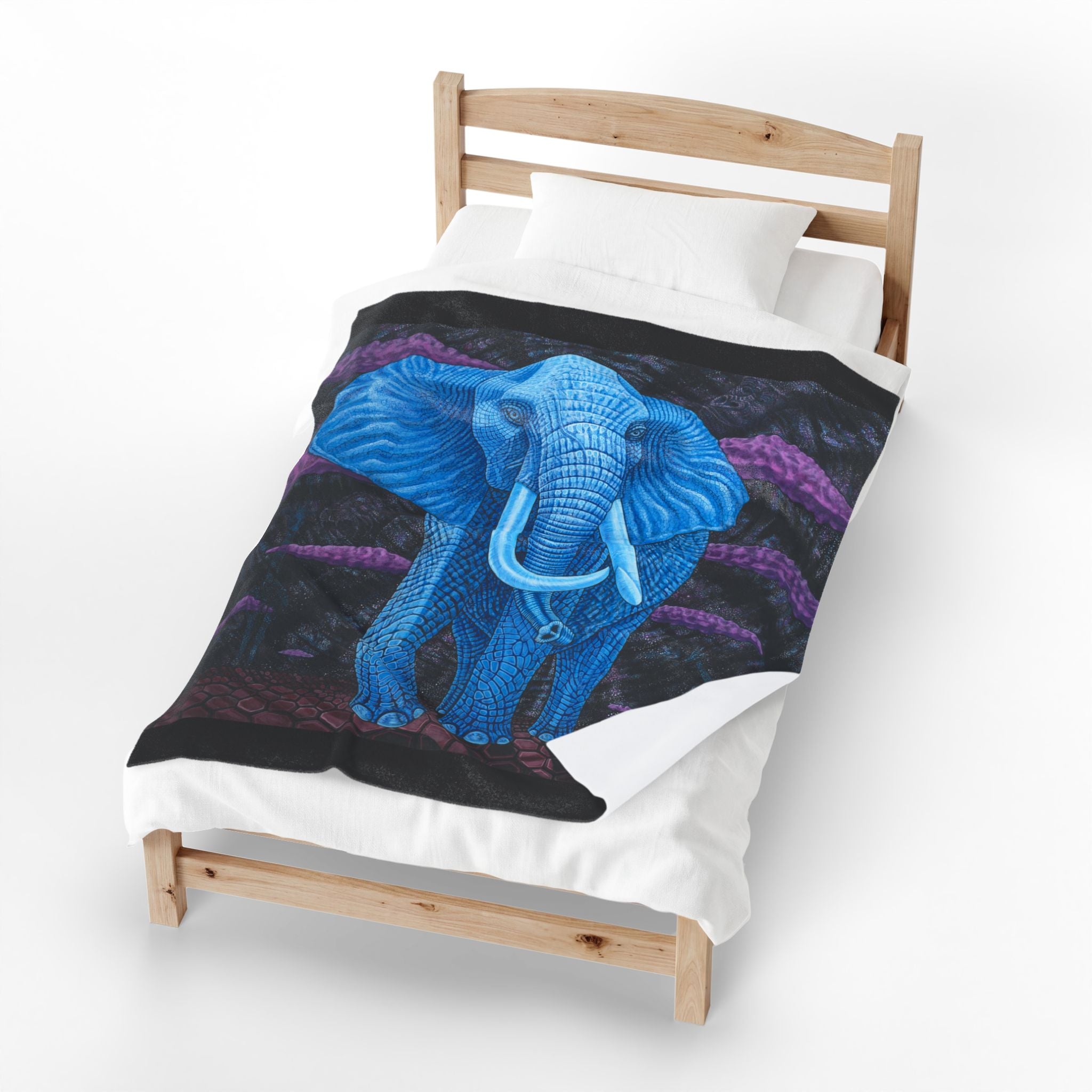 Safari Midnight Visitor Velveteen Plush Blanket