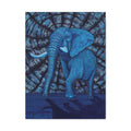 Safari Blue Elephant 1.  Stretched Canvas Print