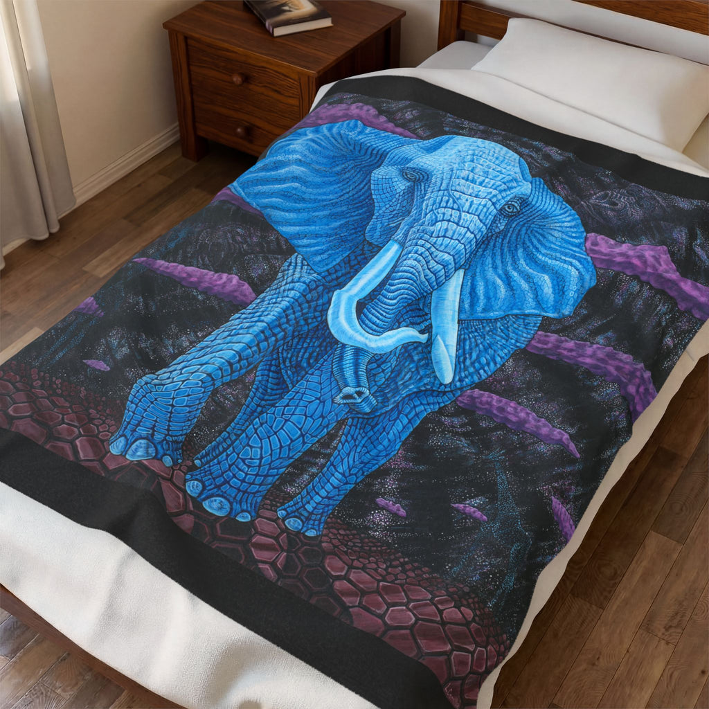 Safari Midnight Visitor Velveteen Plush Blanket