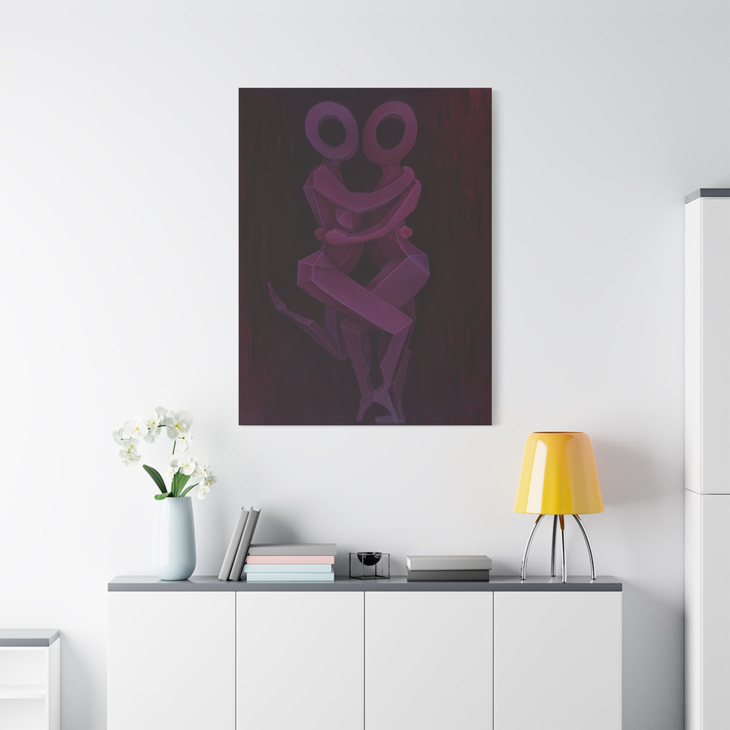 The Lovers Red Stretched Canvas Print