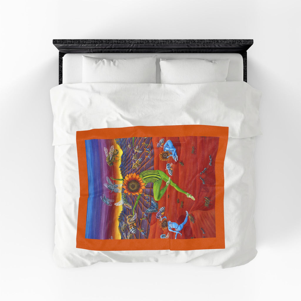 Honey and The Bees  Plush Blanket, Rafiki Art Throw