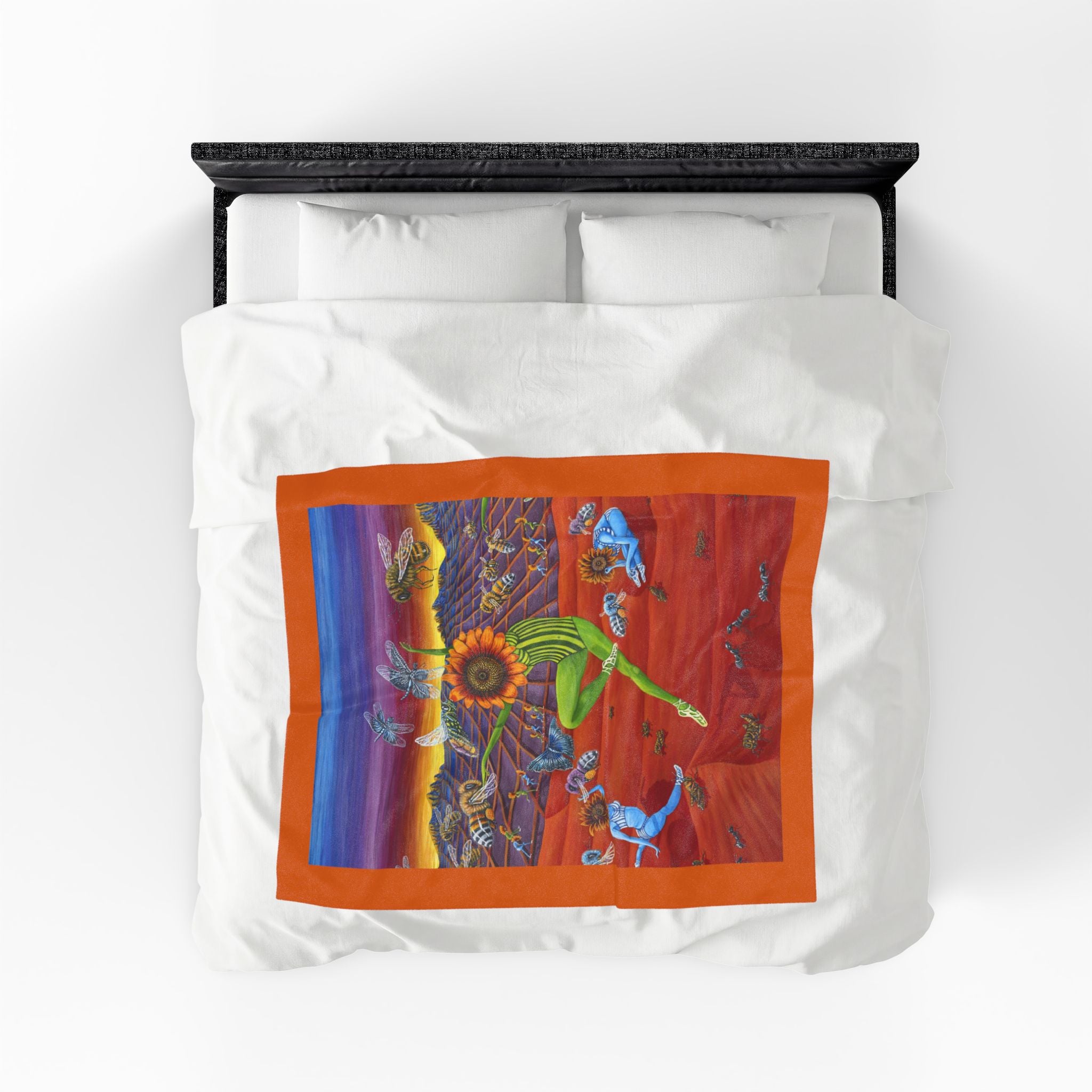Honey and The Bees  Plush Blanket, Rafiki Art Throw