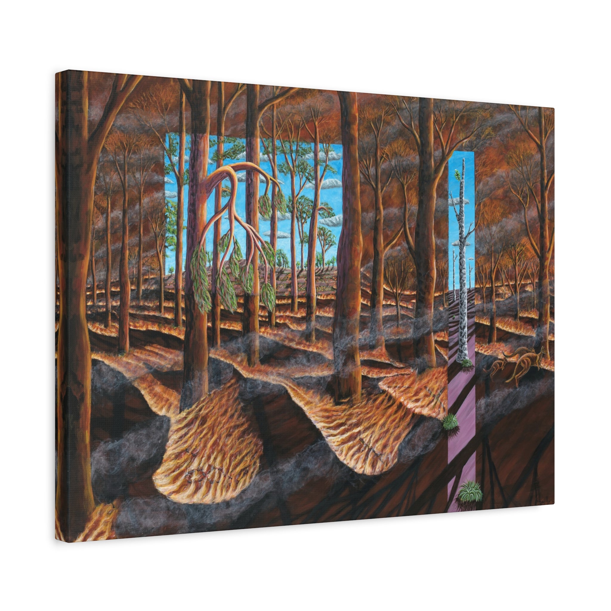 "Before, During, and After the Fire" Stretched Canvas Print