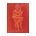 The Lovers Orange Stretched Canvas Print