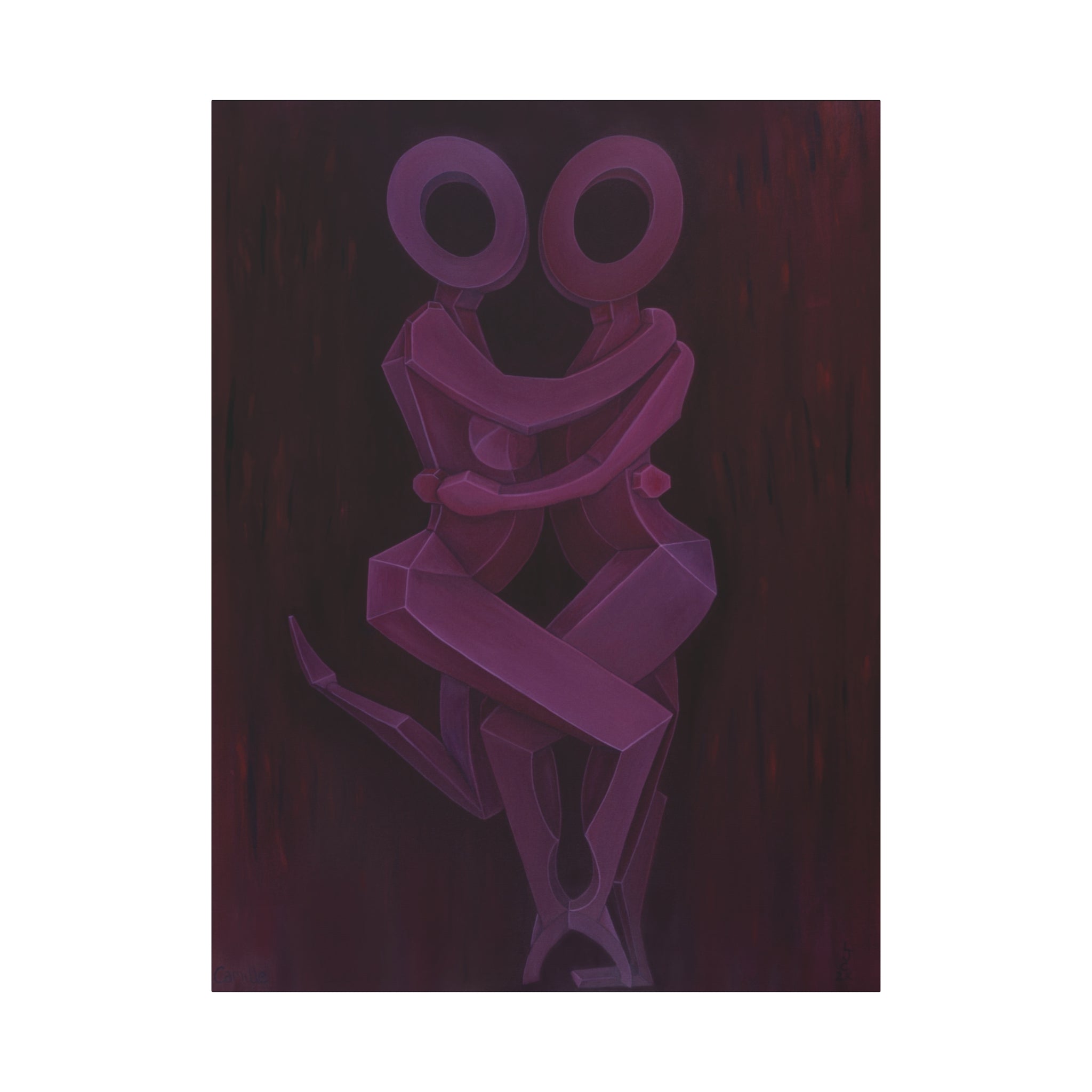 2. The Lovers Red. Stretched Canvas Print