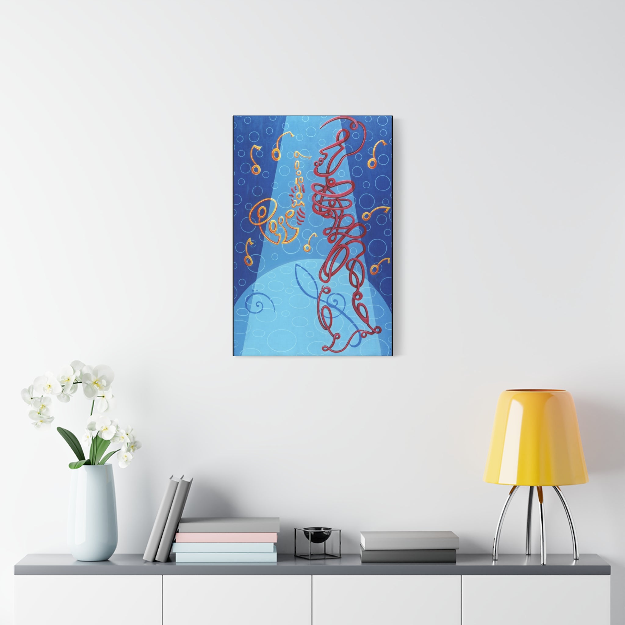 Sax Man Stretched Canvas Print