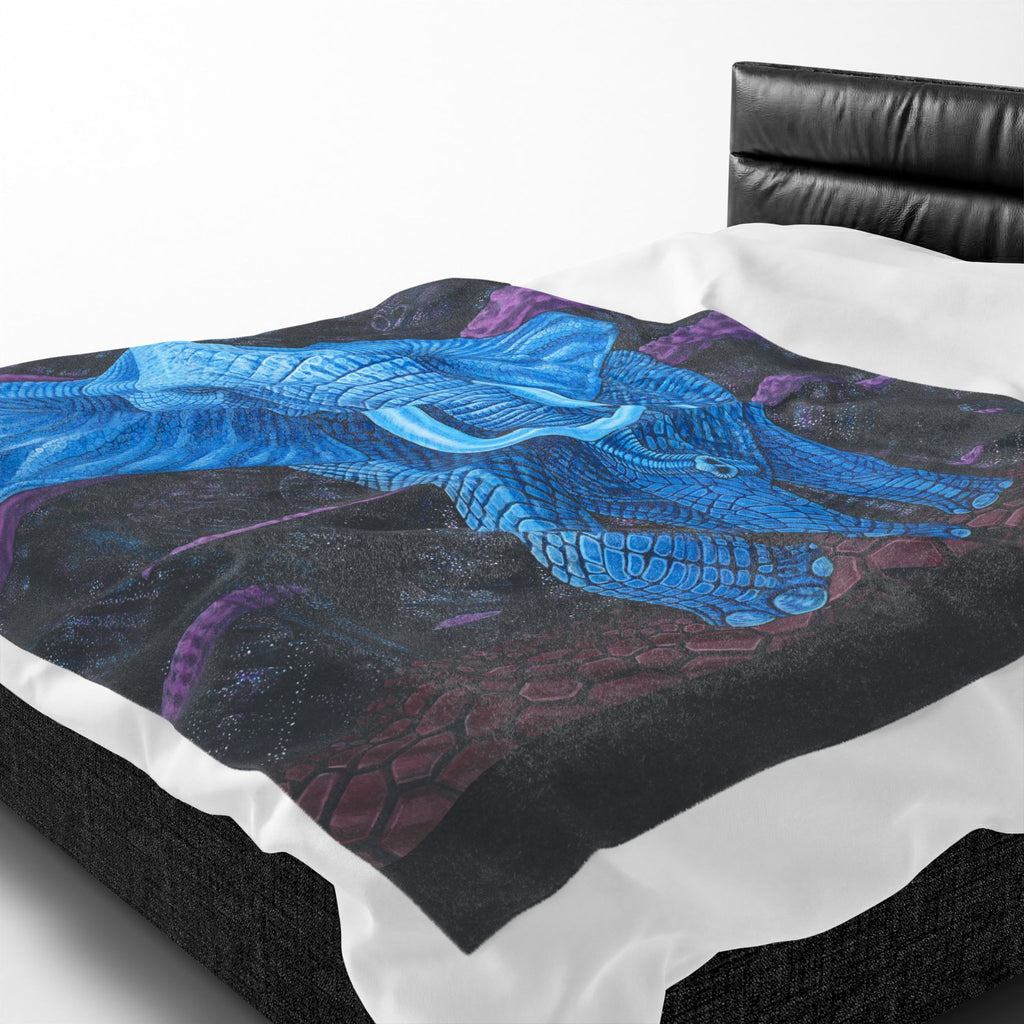 Safari Midnight Visitor Velveteen Plush Blanket