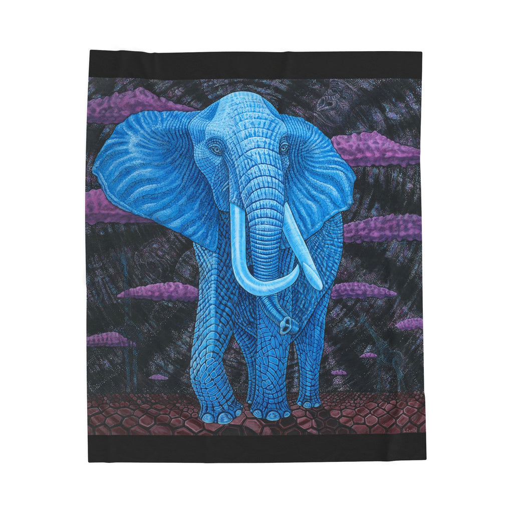 Safari Midnight Visitor Velveteen Plush Blanket