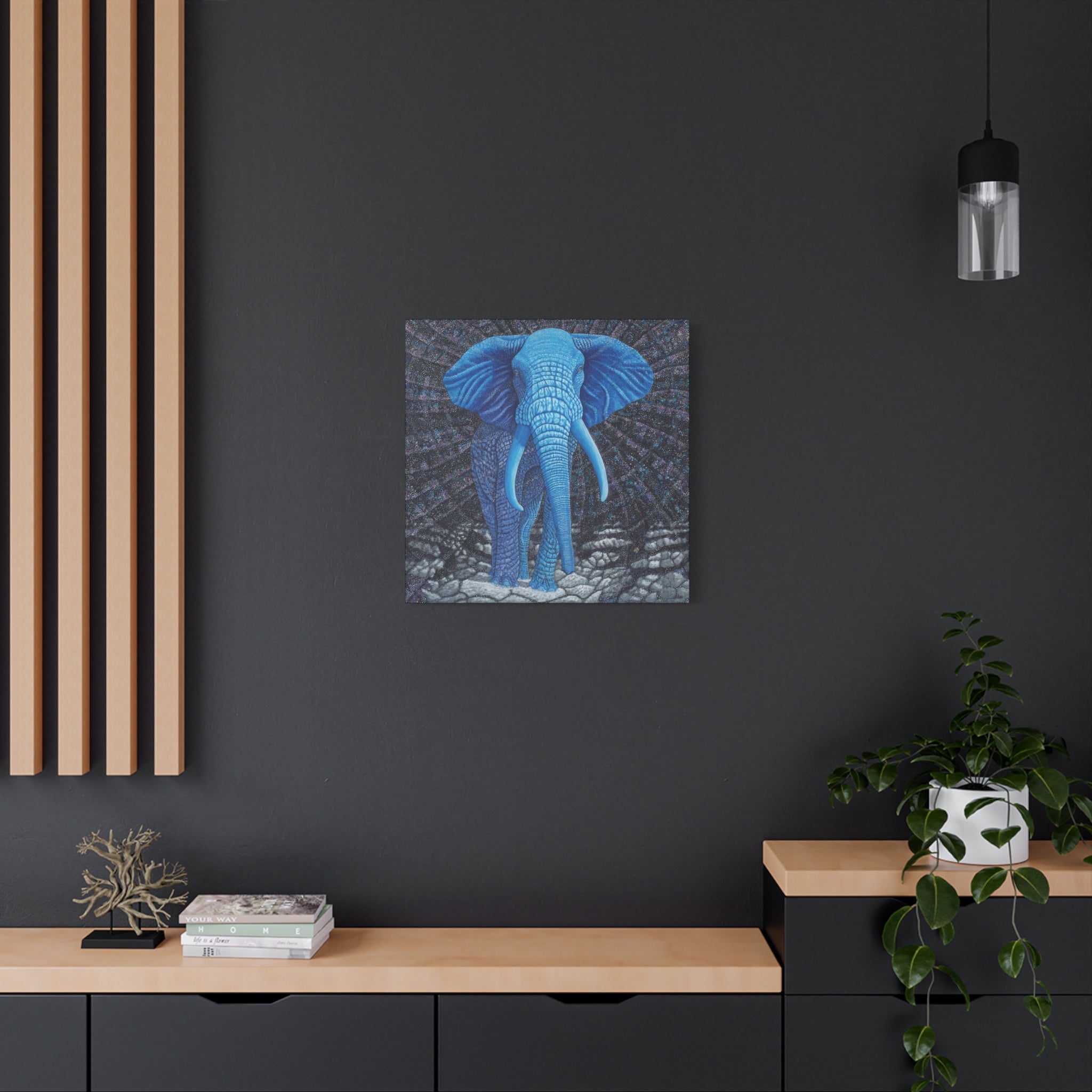 Safari Blue 2, Stretched Canvas Print