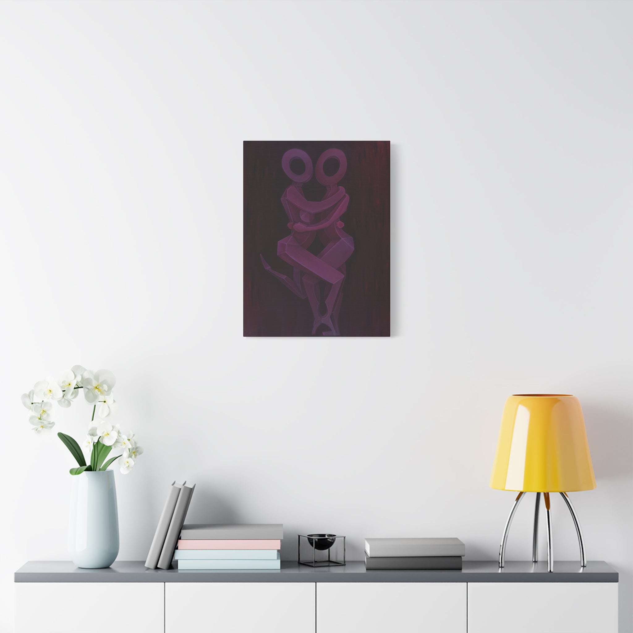 The Lovers Red Stretched Canvas Print