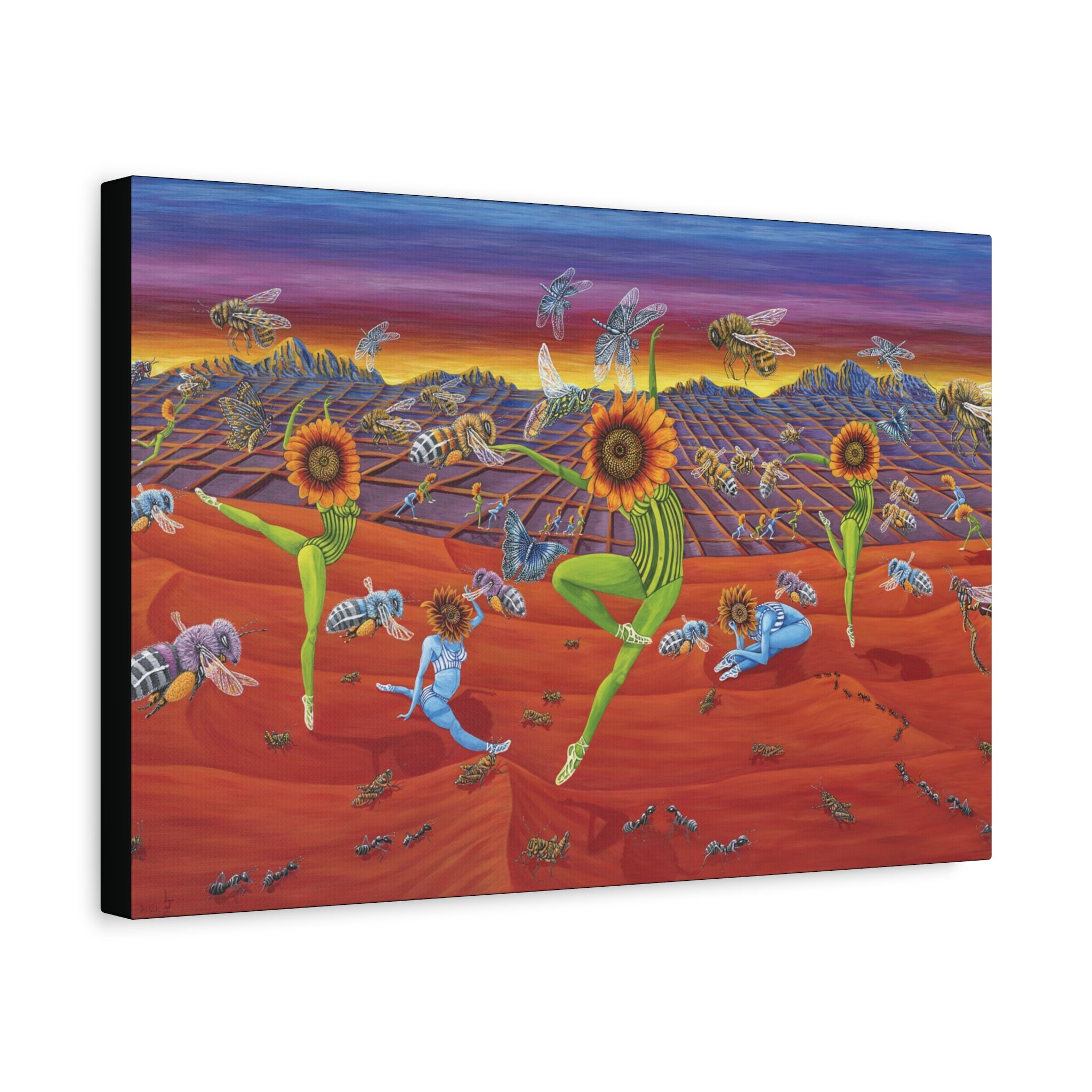 1. Honey and the Bees. Stretched Canvas Print