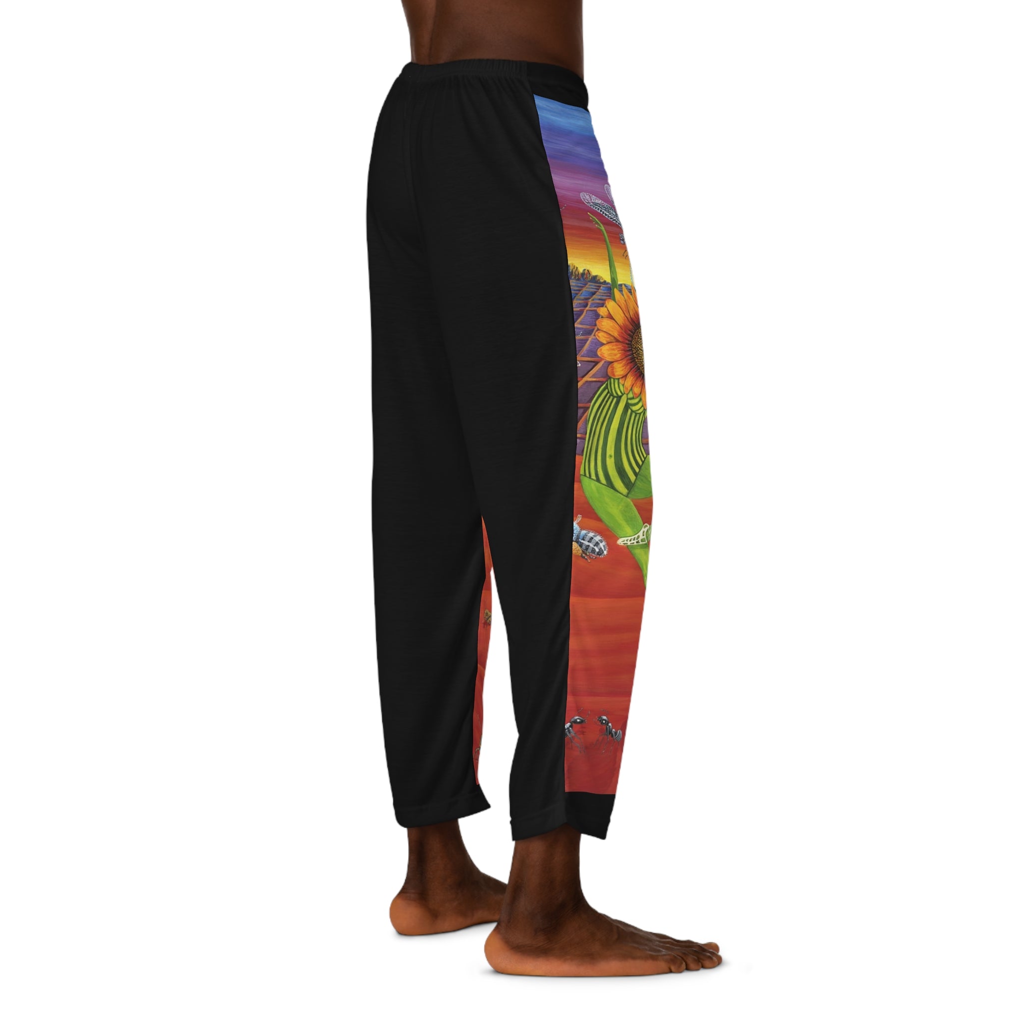 Black Honey Bees Pajama / Lounge Pants. Black