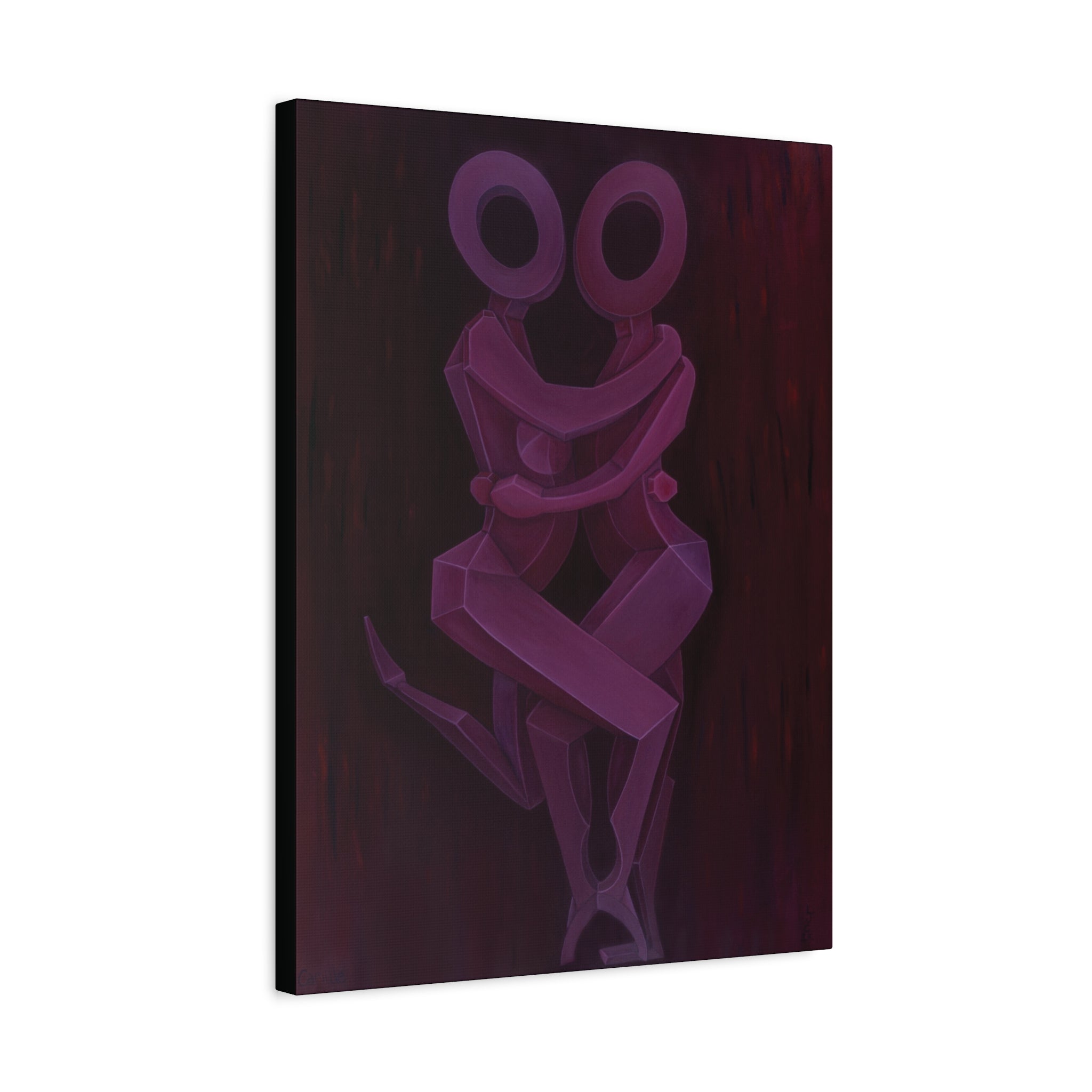 The Lovers Red Stretched Canvas Print