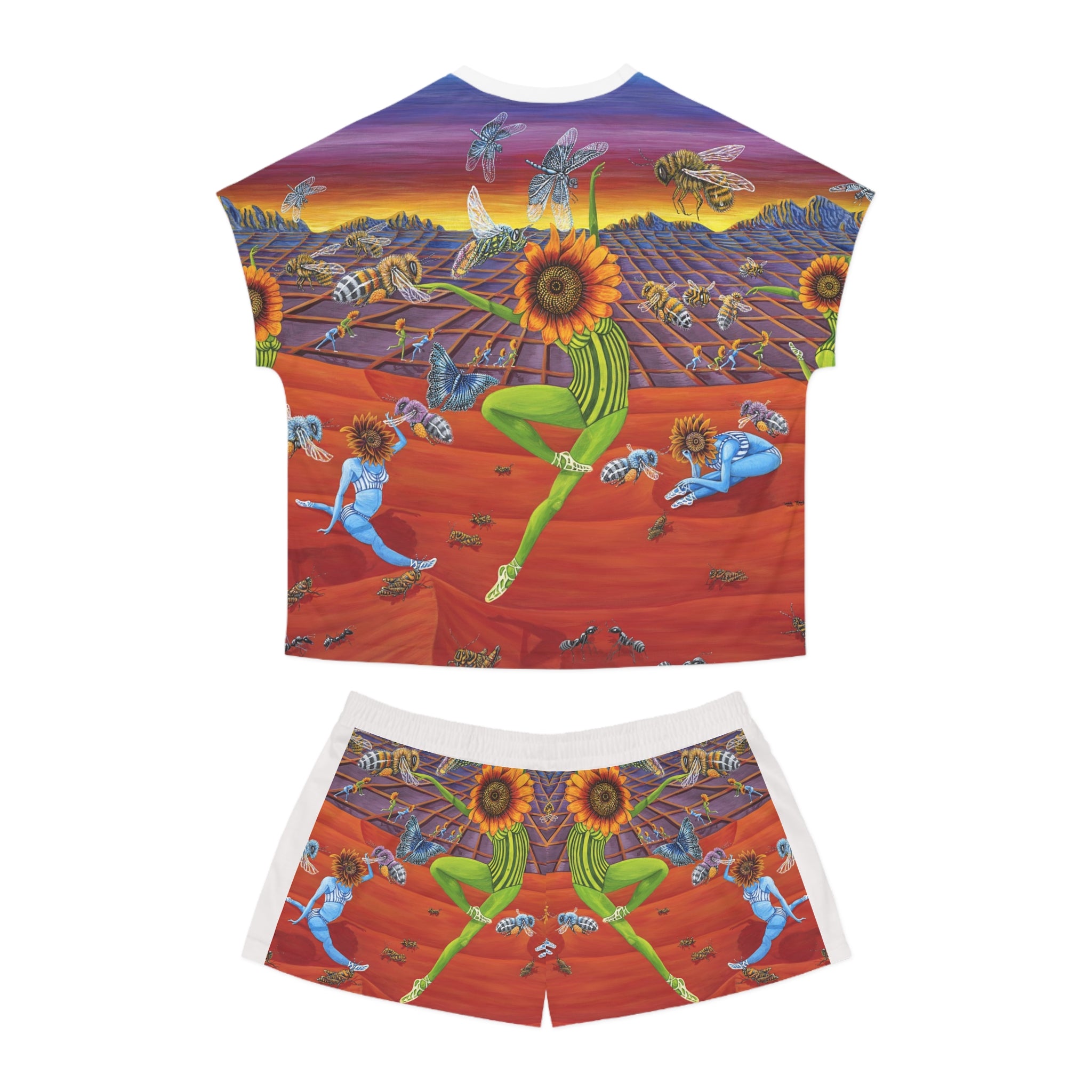 Honey and The Bees Women's Pajama Set — Playful All-Over-Print Sleepwear