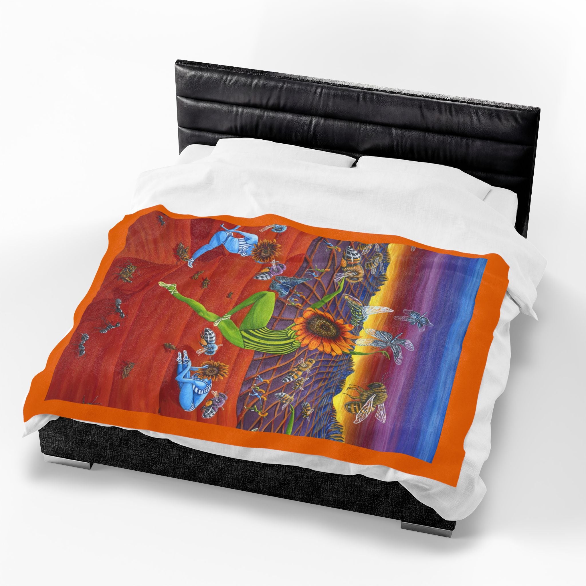 Honey and The Bees  Plush Blanket, Rafiki Art Throw