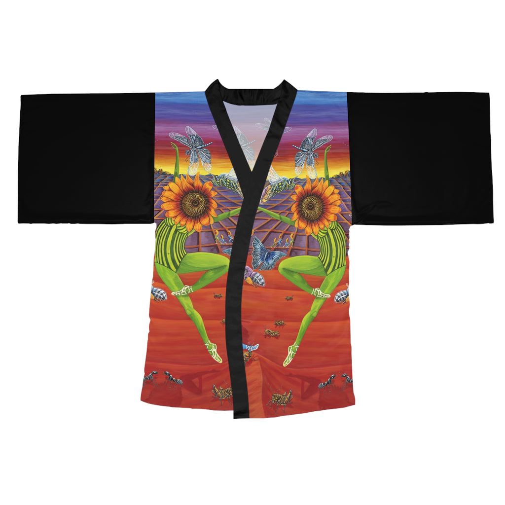 Honey and the Bees Long Sleeve Kimono Robe (AOP)
