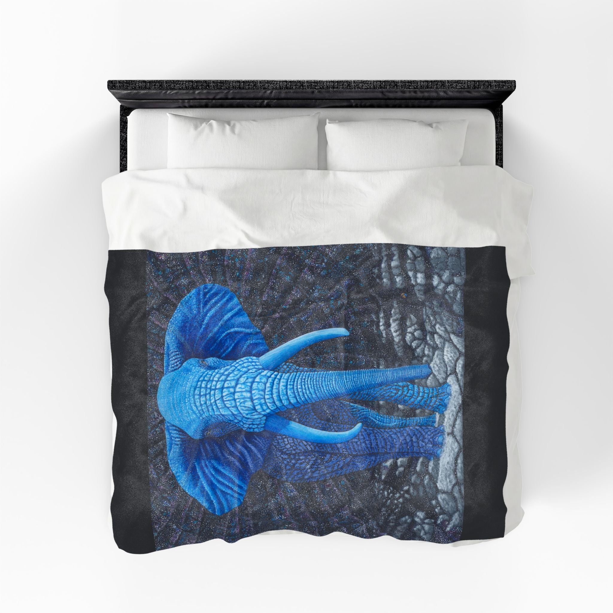Elephant Transcending Earth Velveteen Plush Blanket — Elephant God Design
