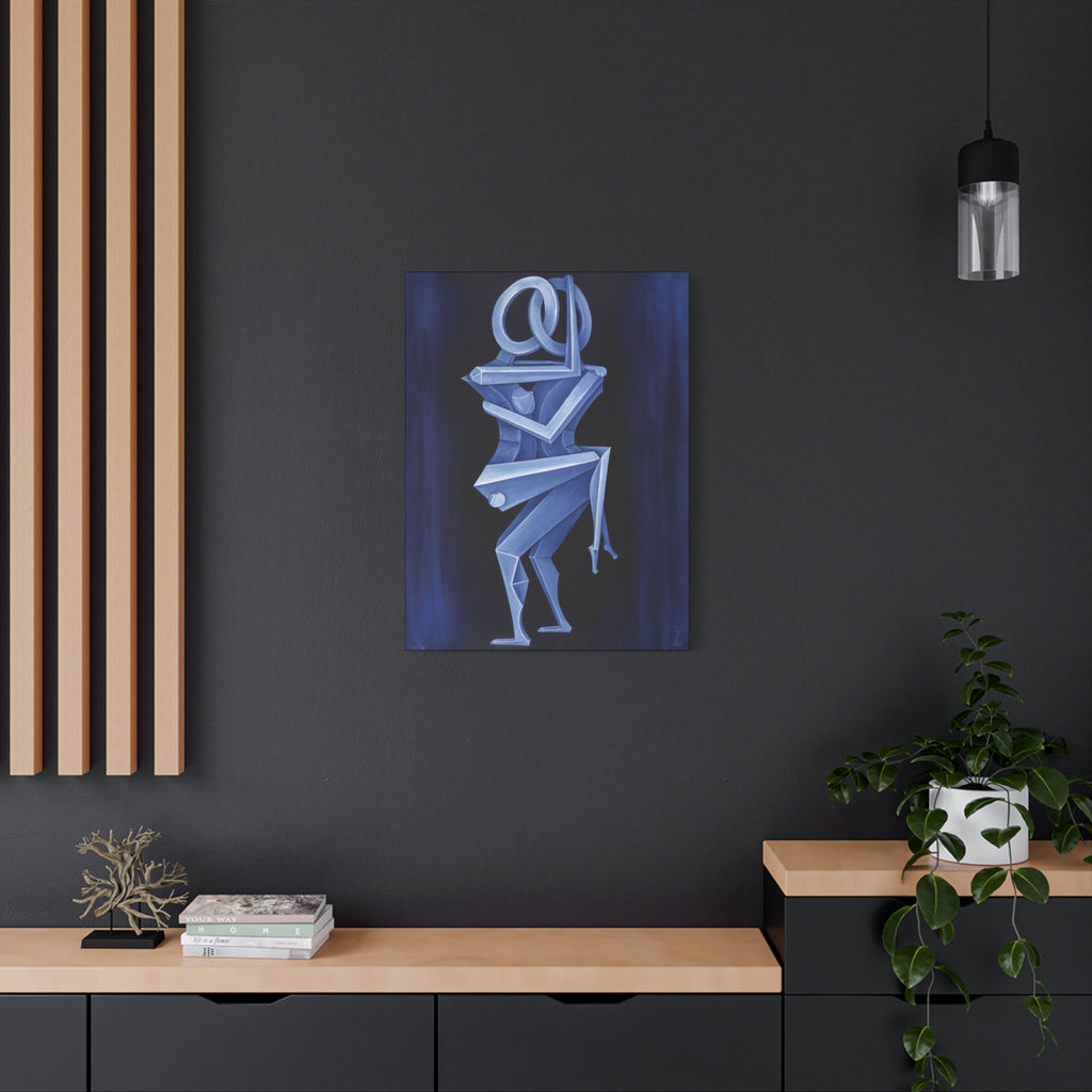 The Lover's Blue. Stretched Canvas Print