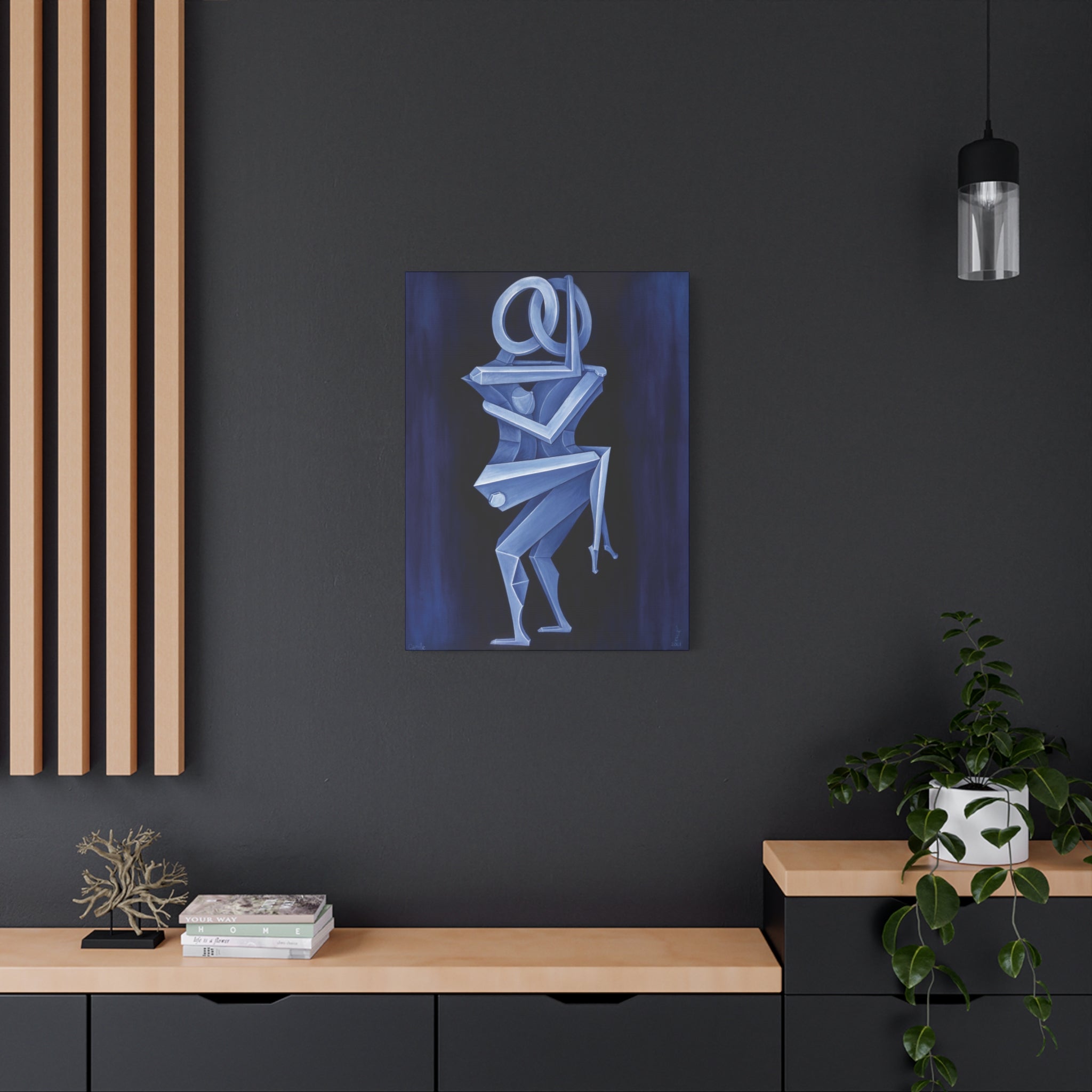 The Lover's Blue. Stretched Canvas Print