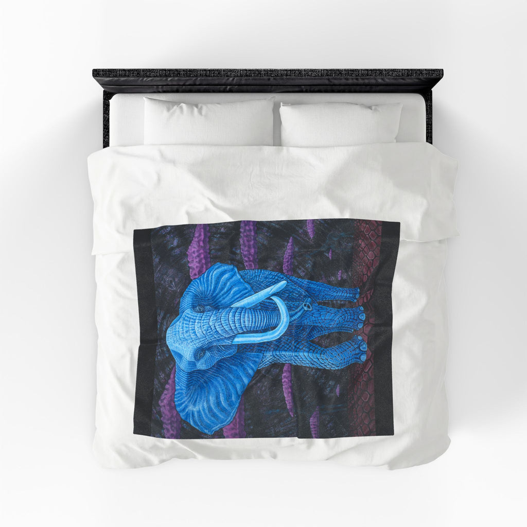 Safari Midnight Visitor Velveteen Plush Blanket