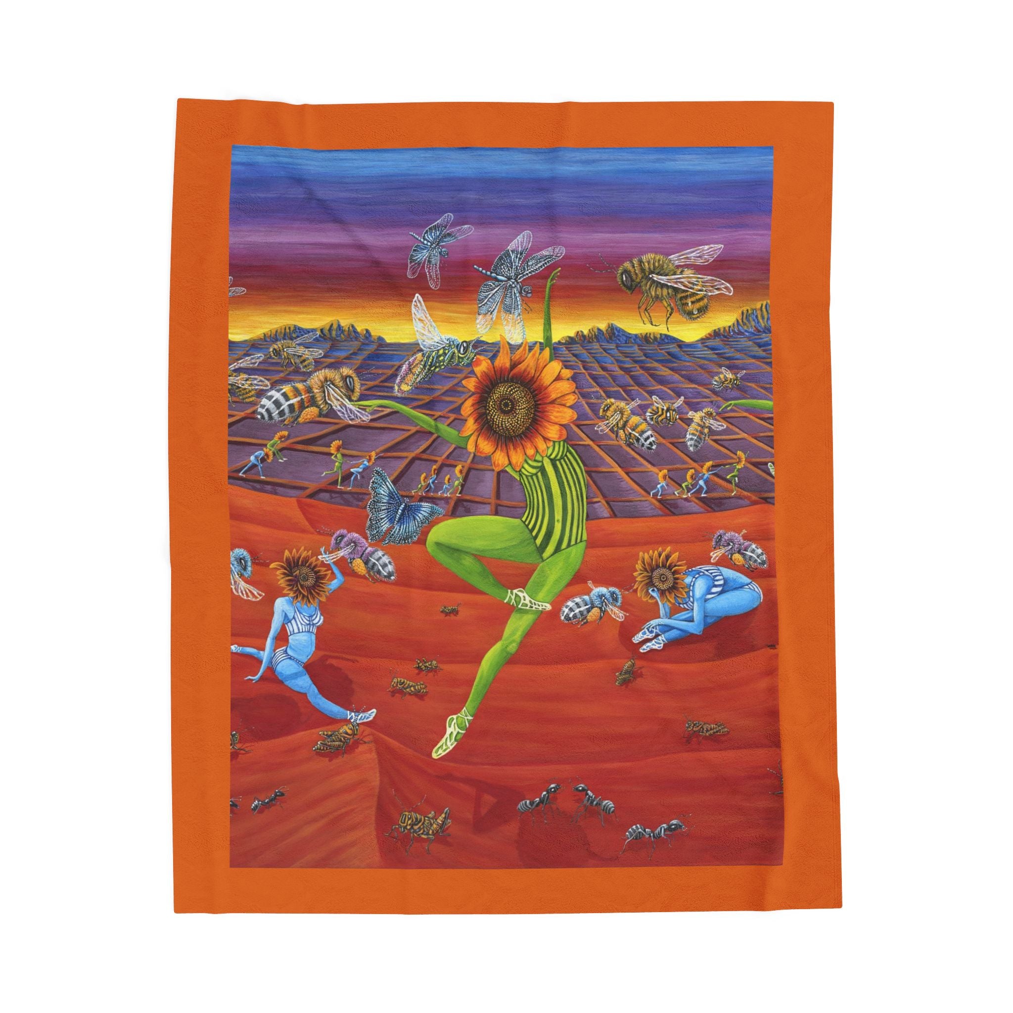 Honey and The Bees  Plush Blanket, Rafiki Art Throw